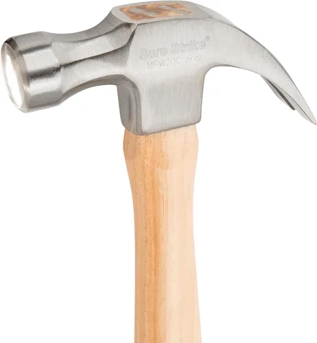 Miniatura 3 de ESTWING Sure Strike Hammer - Martillo de garra curvada de 20 onzas con cara lisa y mango de madera de nogal - MRW20C