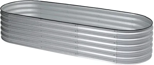Miniatura 10 de BPS Cama de jardín elevada de metal, paquete de 2 macetas galvanizadas de 2.5 pies de diámetro, cajas de jardín elevadas para macetas de flores