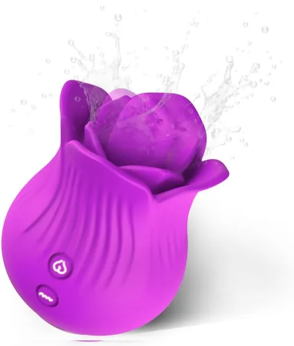 Miniatura 6 de Juguete sexual de rosas, varita vibradora de clítoris lamiendo la lengua, vibradores de punto G para mujeres, mini vibrador para clítoris, Púrpura
