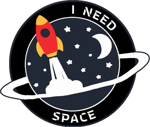 I Need Space NASA Rocket Shuttle Astronat Saturn Retro Vintage Estrellas Planetas Sistema Solar Adhesivo Decorativo para Ventana de Coche Camión