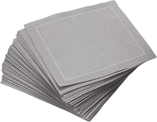 Miniatura 15 de Servilletas de cóctel de algodón blanco, 100% algodón, paquete de 50 unidades, 4.5 x 4.5 pulgadas, calidad de hotel, suaves y absorbentes, ideales