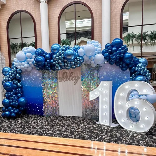 Miniatura 6 de YMSZ Kit de arco de guirnalda de globos azules, globos azul marino, globo azul metálico para cumpleaños, baby shower, graduación 2026, decoraciones