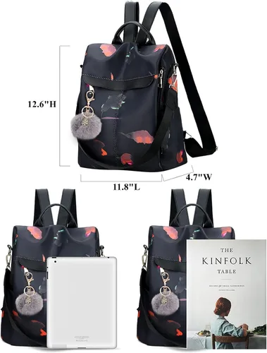 Miniatura 8 de Mochila para mujer, impermeable, antirrobo, bolsa de viaje, estiloA , L, Mochila
