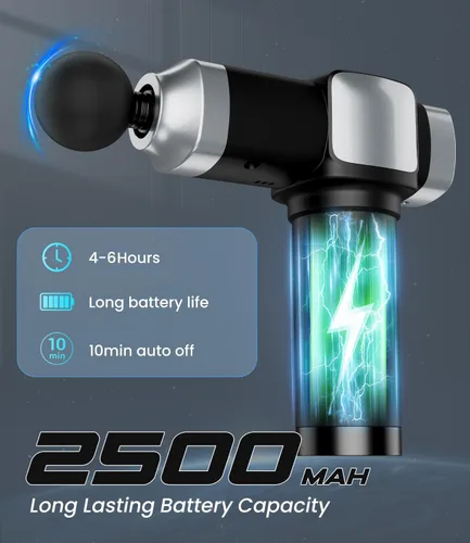 Miniatura 4 de Pistola de masaje de tejido profundo, masajeador muscular eléctrico de percusión portátil para aliviar el dolor, masajeadores de mano con 30