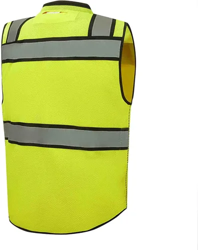 Miniatura 4 de 3C Products - Chaleco de agrimensor ANSI Clase 3 de alta calidad con cuello acolchado, bolsillo para tableta, bolsillo para lata y bolsillo trasero