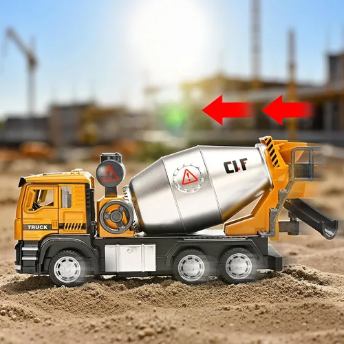 Miniatura 7 de Camiones Mezclador de Cemento para Niños, Camión Mezclador de Cemento de Juguete de Metal con Cabina de Diecast, Camiones Mezcladores de Juguete