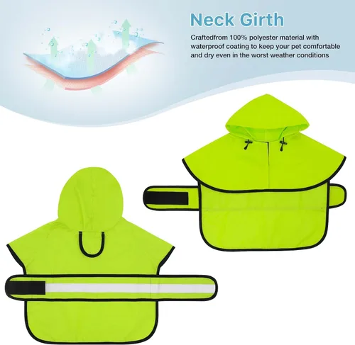 Miniatura 3 de Chaqueta de Lluvia con Capucha para Perro - Chaqueta de Lluvia Reflectante para Perro, Impermeable y Ligera para Perros Pequeños, Medianos y Grandes