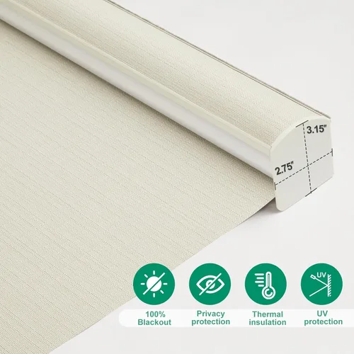 Miniatura 5 de Tonature Persianas Enrollables sin Cordón 100% Opacas para Ventana, Cortinas Enrollables con Tela Texturizada, Protección UV, Persianas