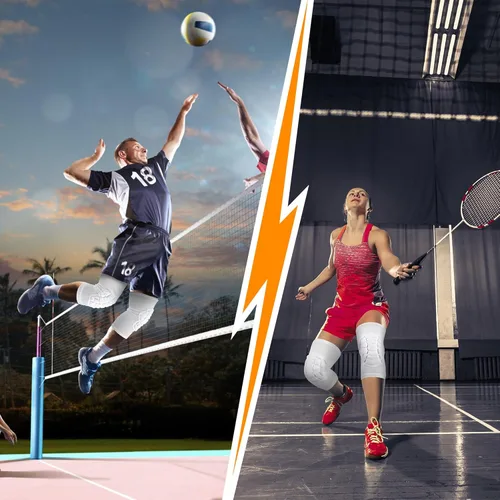 Miniatura 6 de Rodilleras para baloncesto, cubiertas de compresión para piernas para adolescentes y adultos, rodilleras para lucha libre, fútbol, voleibol, Blanco