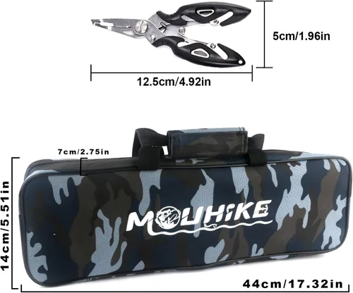 Miniatura 7 de Carrete telescópico de caña de pescar, carrete giratorio de caña de pescar ultraligero con bolsa de aparejos todo en uno, accesorios de pesca