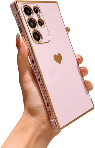 Miniatura 31 de phylla Funda de teléfono compatible con Samsung Galaxy A12 de 6.5 pulgadas, lindo corazón chapado en oro, elegante funda de lujo para mujer