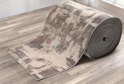 Miniatura 2 de Well Woven Alfombra de Pasillo y Escalera de Tamaño Personalizado - Elige Tu Longitud - Caila Gris y Rubor Pincelada 26 Pulgadas de Ancho x 35 Pies
