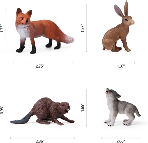 Miniatura 4 de 16 piezas de figuras de animales del bosque para bebés, figuras de criaturas del bosque, juguetes en miniatura, adornos para pasteles y cupcakes