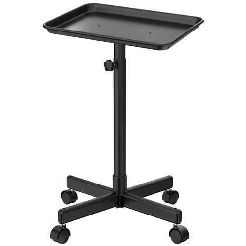 JOSTZHXIN Bandeja Rodante de Salón, Bandeja de Tatuaje de Aluminio Premium, Carrito Rodante de Salón de Altura Ajustable, Bandeja Rodante de