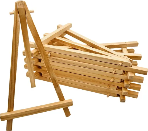 Mini caballete de exhibición de madera de 7.5 pulgadas, 10 caballetes de mesa para mostrar fotos, Picthres