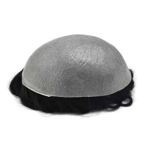 Miniatura 5 de Toupee - Pieza de cabello humano real, sistema de reemplazo de cabello de piel ultrafina, piezas de cabello tipo tupé, prótesis de cabello con bucle