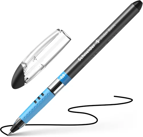 Miniatura 4 de Schneider Slider Basic M (151101) - Bolígrafo (0.039 in, barril transparente, tinta negra, caja de 10 unidades)