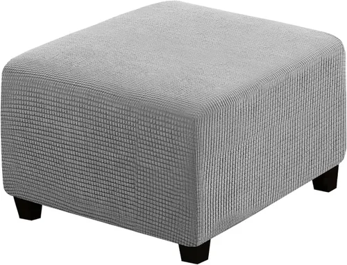 Miniatura 75 de H.VERSAILTEX Funda otomana rectangular de 29 a 34 pies para reposapiés, fundas protectoras para reposapiés, con tela jacquard elástica, gruesa