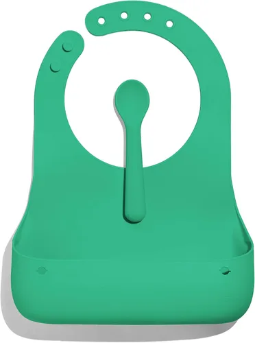 Miniatura 18 de Avanchy Baberos de silicona para bebé, impermeables, ajustables, sin BPA, juego unisex suave para niños pequeños con cuchara a juego