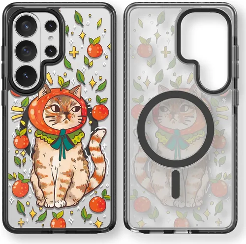 Miniatura 232 de Rosarnnah Funda compatible con Samsung Galaxy S24 Ultra, bonita estética, a la moda, divertida funda con estampado de gatito y gato, duradera a