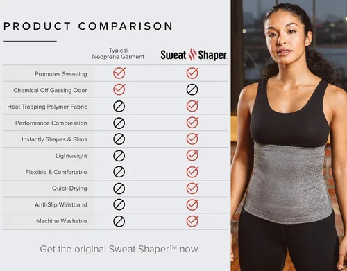 Miniatura 6 de Sweat Shaper – Cinturón de sauna para reducción de cintura para mujer, entrenador de cintura sin neopreno Gris