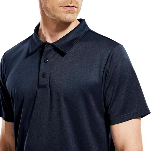 Miniatura 2 de Haimont Polo para hombre, manga larga, ligera, de poliéster, con cuello, absorbe la humedad, ajuste regular