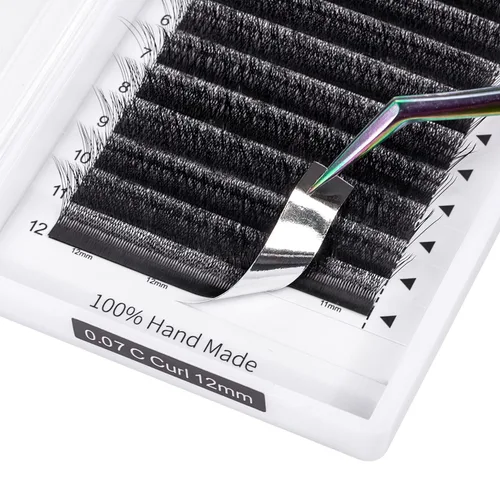 Miniatura 3 de Extensiones de pestañas 4D W, color negro, 0.003 in, rizo D, 0.315 in, volumen individual, YY, extensiones de pestañas en forma de W, fáciles