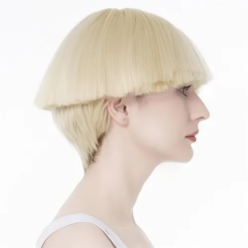 Miniatura 8 de Aimole Pelucas sintéticas rectas cortas Yaki peluca rubia hongo cabeza peluca Bowl corte de pelo pelucas Bob N.º 613
