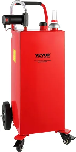 Miniatura 11 de VEVOR Carrito de combustible, 35 galones, tanque de almacenamiento de gasolina con 4 ruedas, con bomba de transferencia manual, contenedor