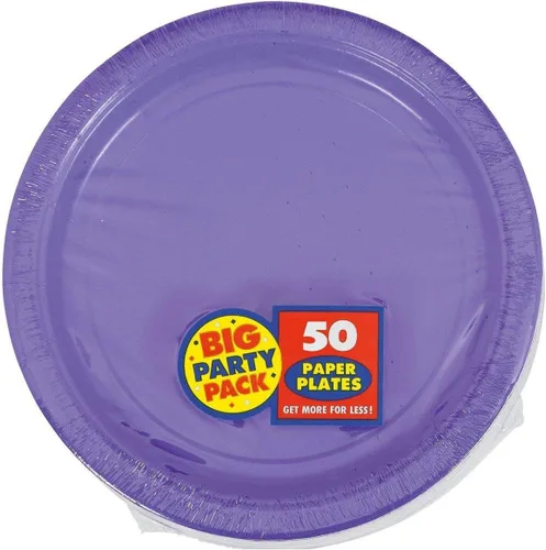 Miniatura 4 de Platos redondos de papel caribeños, 6.75 pulgadas (50 unidades), esenciales resistentes y ecológicos, perfectos para celebraciones y eventos Azul