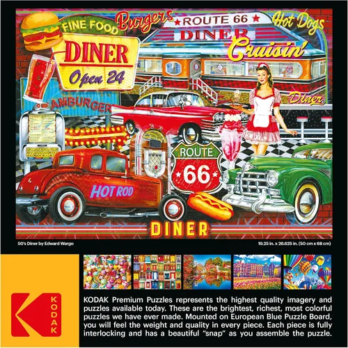 Miniatura 5 de RoseArt - Kodak Premium - 50's Diner - Rompecabezas de 1000 piezas para adultos