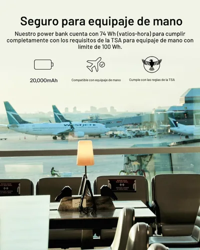 Miniatura 2 de Belkin Cargador Portátil, Batería Externa USB-C 20000 mAh con 2 Puertos USB-A, 15W con Cable Tipo-A a Tipo-C - iPhone 17, Air, Pro, Pro Max, Negro