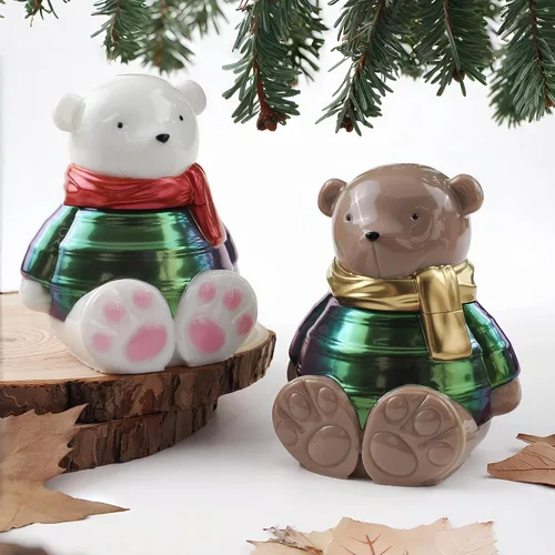 Miniatura 6 de Actvty Molde de resina para tarro de oso, molde de silicona para tarro con tapa, moldes de fundición de epoxi de oso 3D, caja de baratijas, tarro