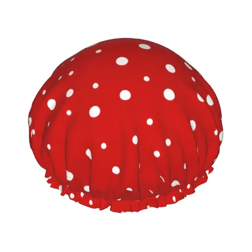 Miniatura 14 de Gorro de ducha reutilizable con estampado de cerdo rosa para mujer, doble capa impermeable, gorro de baño de secado rápido