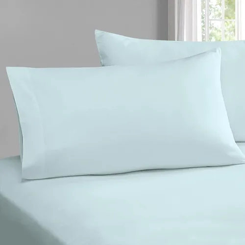 Miniatura 60 de Pizuna Juego de 2 fundas de almohada de 100 % algodón puro, tamaño estándar, color blanco, lujosas fundas de almohada de 400 hilos de satén