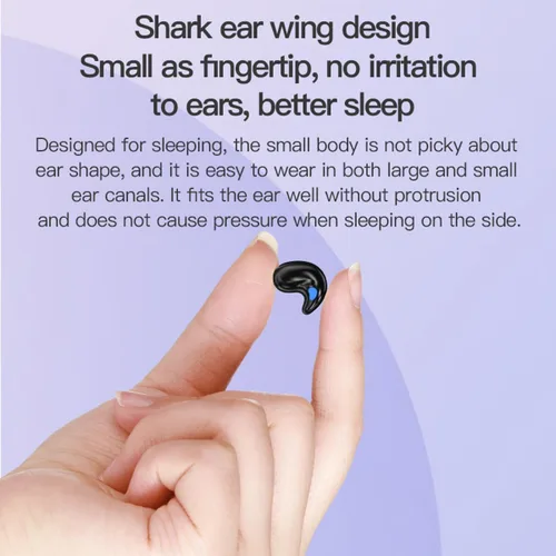 Miniatura 6 de Auriculares para dormir con control remoto, invisibles, pequeños, pequeños, ocultos, deportivos, diseño portátil, video, desplazamiento, página Negro