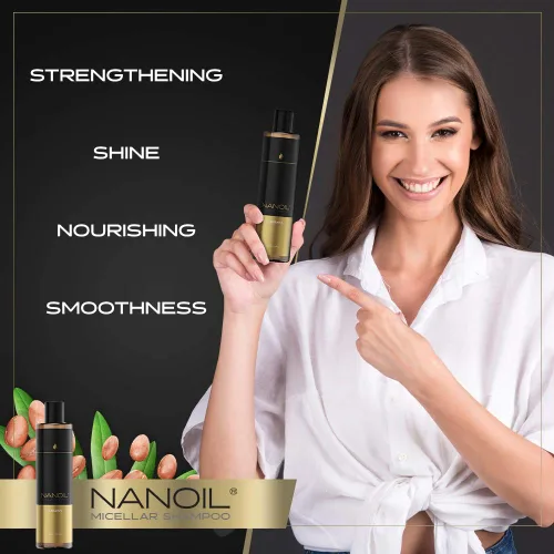 Miniatura 4 de NANOIL Champú Micelar Argán 10.1 fl oz - Champú Micelar Rico en Aceite de Argán, Protección y Suavidad, Efecto Fortalecedor, Condición Perfecta