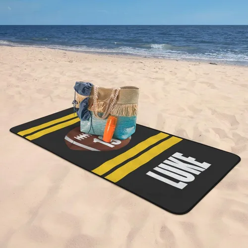 Miniatura 3 de Toalla de playa de fútbol personalizada para hombres, mujeres y niños, toallas de piscina de fútbol de 30 x 60 pulgadas, 33 x 52 pulgadas, toalla