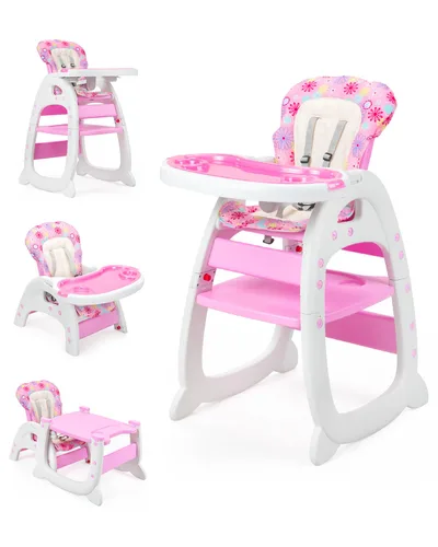 Silla alta, sillas altas convertibles para bebés y niños pequeños, silla alta para bebé fácil de limpiar, silla de alimentación 3 en 1 para comer,