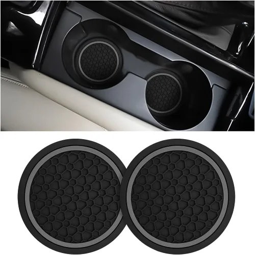 Miniatura 23 de Mandark 2 piezas posavasos para portavasos de automóvil, almohadillas antideslizantes de 2.75 pulgadas para insertar en portabotellas de agua