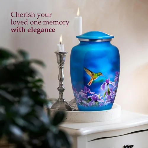 Miniatura 7 de Trupoint Memorials Urnas de Cremación para Cenizas Humanas de Adultos Mujeres, Urna Funeraria Decorativa para Hombres y Mujeres – Grande, Colibrí