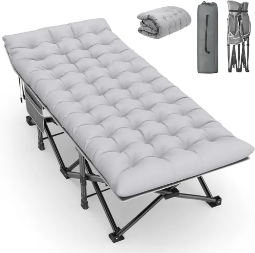 Miniatura 14 de Slendor Cuna de Camping, Cunas de Camping Plegables para Adultos, Cuna de Dormir Portátil con Bolsa de Transporte, Oxford de Doble Capa 1200D, Cama