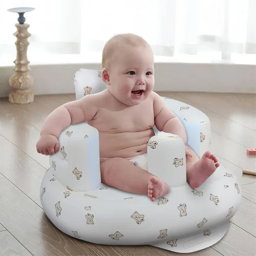 Miniatura 6 de EKEPE Asiento inflable para bebé para bebés de 3 meses en adelante, asientos de piso para bebé para sentarse, asientos para bebé para infantes