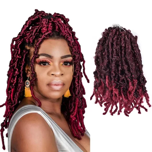 Miniatura 18 de Niseyo 6 paquetes de trenzas de ganchillo suaves de mariposa de 10 pulgadas, hechas a mano, preenlazadas, color negro oscuro, trenzas de mariposa