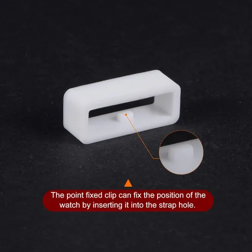 Miniatura 4 de 6 anillos de cierre de bucle para correa de reloj, 0.630 in, color blanco