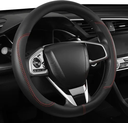 Funda para volante de automóvil, funda para volante de cuero de microfibra universal 14.5-15 pulgadas, antideslizante, transpirable, protector de