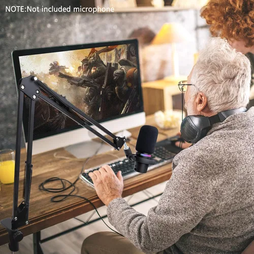 Miniatura 6 de HyperX DuoCast Boom Arm - Brazo de micrófono HyperX compatible con HyperX DuoCast, brazo de micrófono con cubierta de micrófono, mejora la calidad