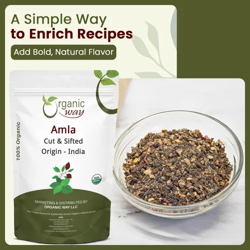 Miniatura 4 de Organic Way Amla/Grosella Espinosa India Seca Cortada y Tamizada (Phyllanthus emblica) - Certificado Orgánico y Kosher Crudo, Vegano, Sin OMG