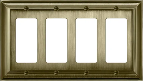 BESTTEN Grand Collection - Placa de pared decorativa de latón envejecido de aleación de zinc de 4 cuadras, cubierta de enchufe de latón antiguo para