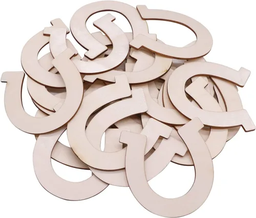Miniatura 2 de VERNUOS 48 piezas de recortes de madera sin terminar para manualidades, bodas, fiestas temáticas de vaquero y cumpleaños, 3.3 x 3.5 pulgadas